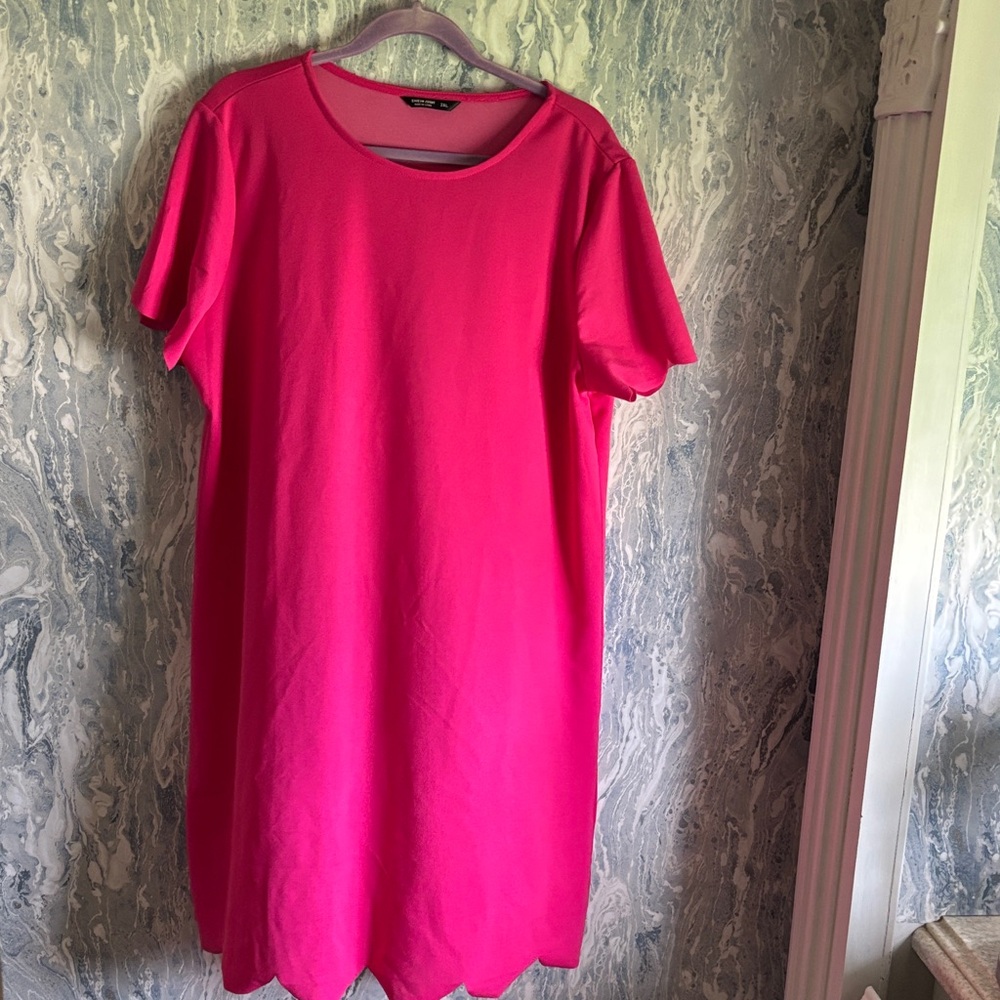 SHEIN Bright Pink Midi Dress